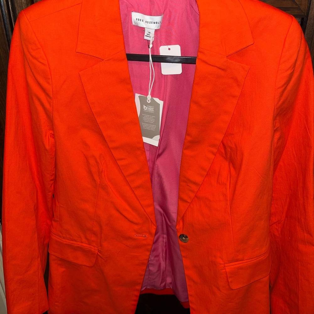 Freestyle Orange Blazer with Pink Lining